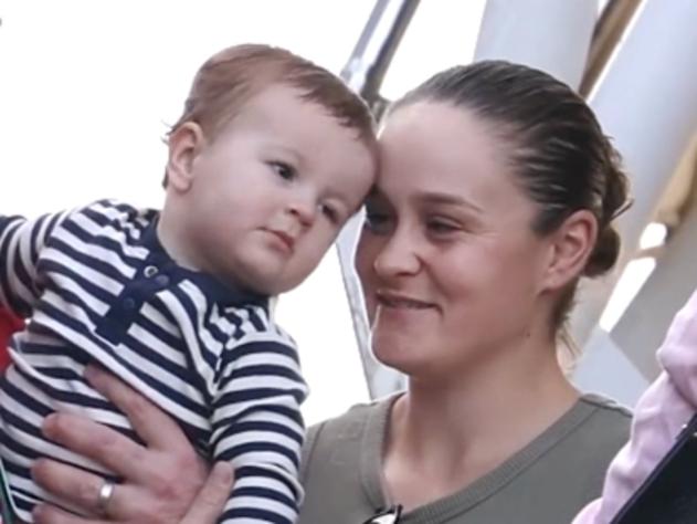 Ash (Ashleigh) Barty her husband Garry Kissick and their son Hayden pictured at Wimbledon, Ash will make a return to court during the Wimbledon Grand Slam tournament Picture Instagram