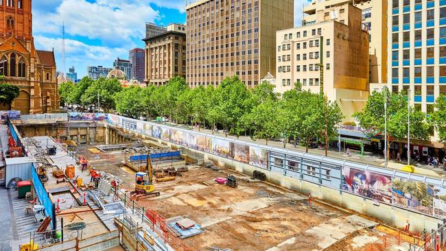 Excavations for the Metro rail tunnel.