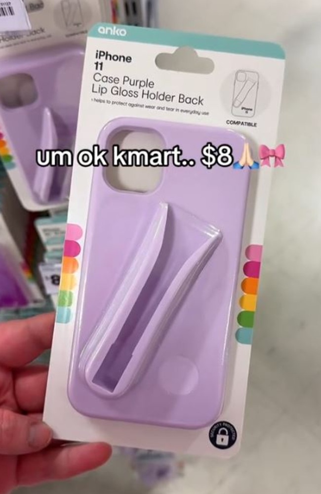 Kmart is selling an $8 phone case that has been labelled a dupe. Picture: TikTok/@jarnahmcmillan