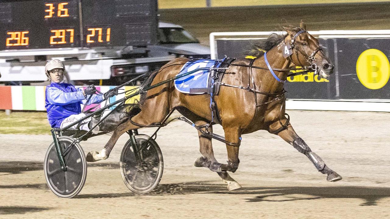 AG’s White Socks won the Ballarat Cup, with Greg Sugars driving, two weeks after the incident. Picture: Stuart McCormick