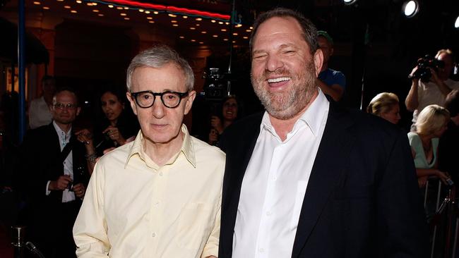 Film director Woody Allen and producer Harvey Weinstein.