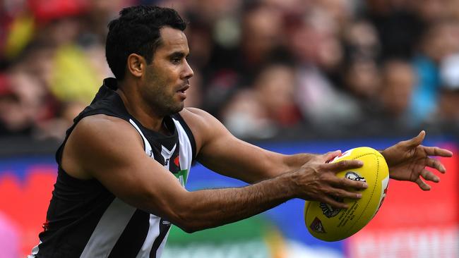 Daniel Wells in action for Collingwood on ANZAC Day. (AAP Image/Julian Smith