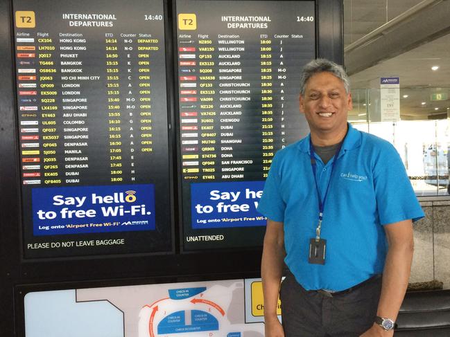 Chris Tucker, Melbourne Airport volunteer at Melbourne Airport. Picture: supplied.