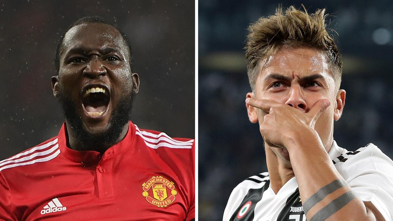 Manchester United's Romelu Lukaku and Juventus's Paulo Dybala