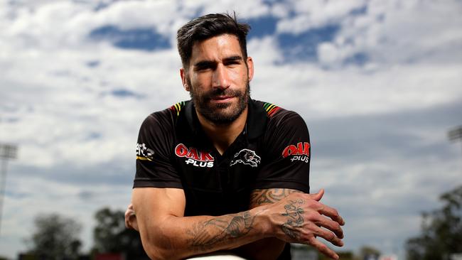 **EMBARGO WARNING MUST CHECK WITH DT SPORT/ PIC DESK NIC GIBSON BEFORE USE ** Portrait of James Tamou of the Penrith Panthers before the final round and ahead of the NRL Finals. Picture. Phil Hillyard