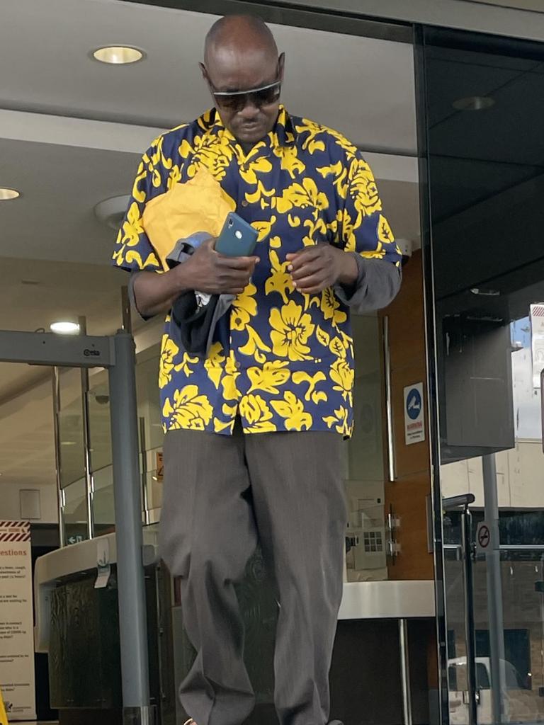 Ndogobessengar Tatamngar leaves Toowoomba Courthouse after being sentenced on April 13, 2022.