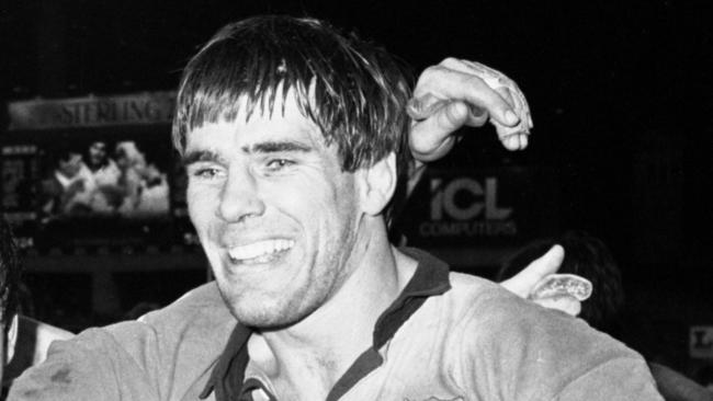 Pat Jarvis celebrates a NSW State of Origin victory.