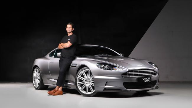 Chrome Temple's Lex Pedersen with an Aston Martin DBS. Photo: Supplied