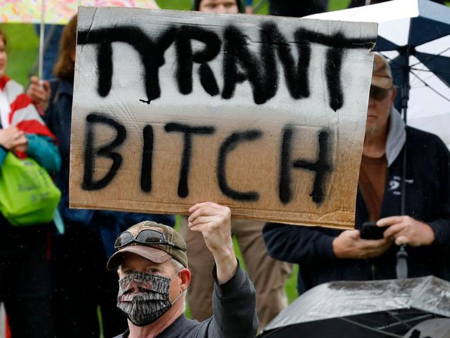 Protesters at a rally against lockdowns in Michigan in May. Picture: AFP