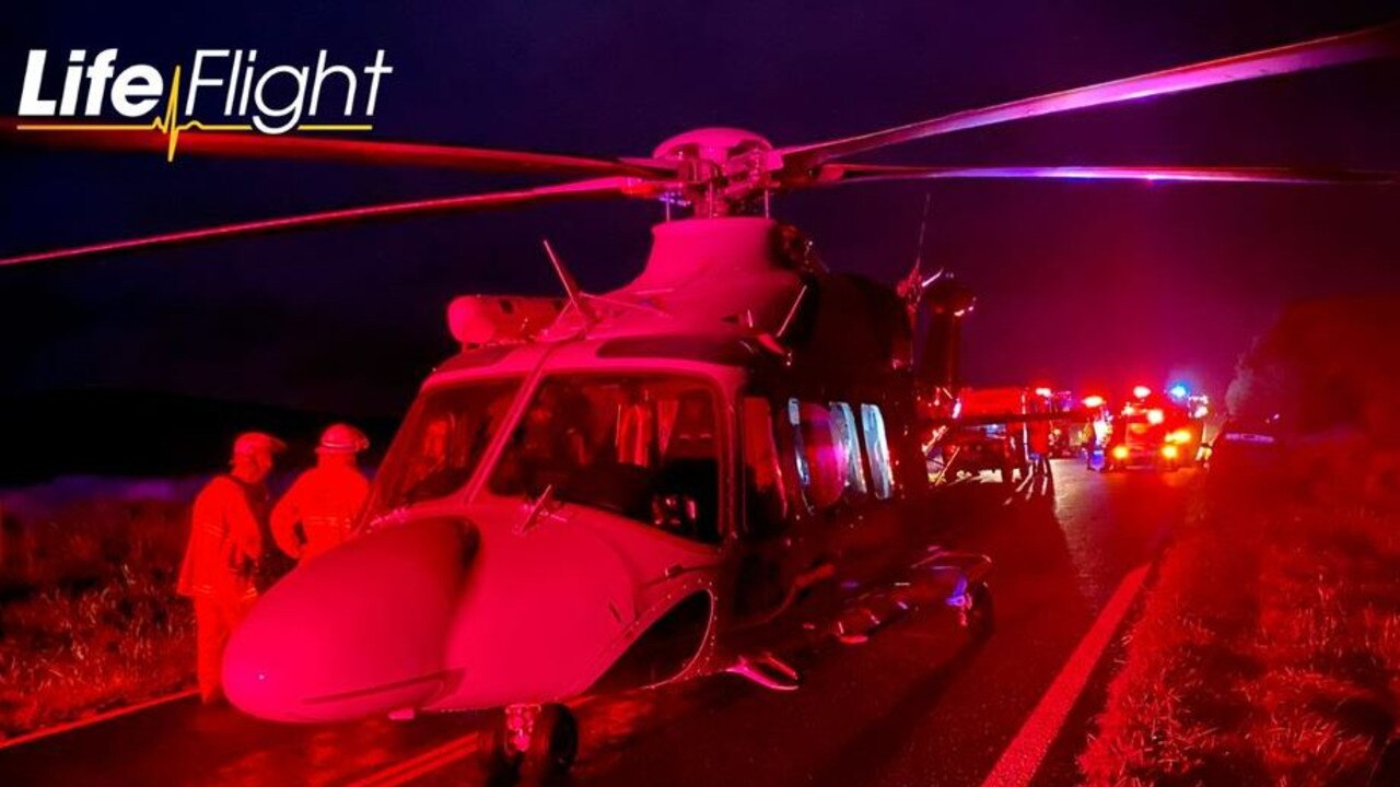 A LifeFlight helicopter rushed to the scene of a mother and daughter’s serious single-vehicle crash at Keysland, near Proston