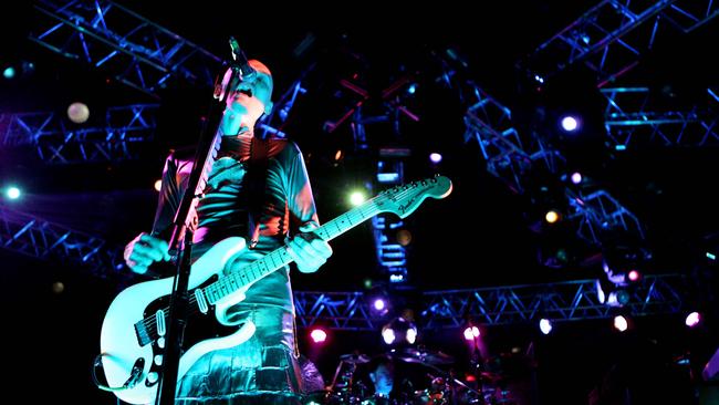 Smashing Pumpkins frontman Billy Corgan performing on stage at the Horden Pavilion, Moore Park in Sydney.