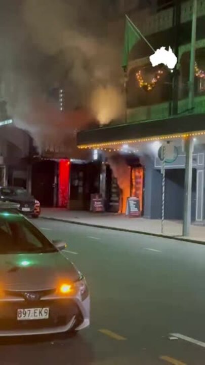 Brisbane vape store burning after it was set alight in an alleged arson attack