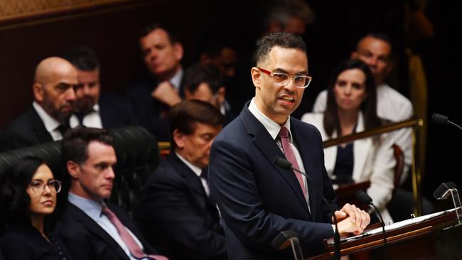 NSW Treasurer Daniel Mookhey delivers the 2023/24 NSW State Budget. Picture: NCA NewsWire