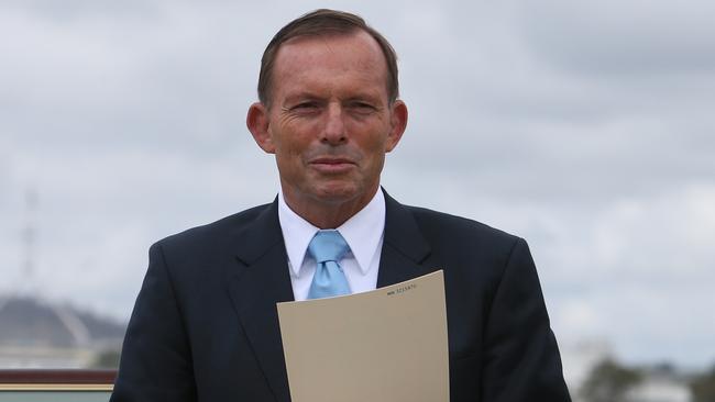 Prime Minister Tony Abbott attending the Australia Day Citizenship ceremony in Canberra.