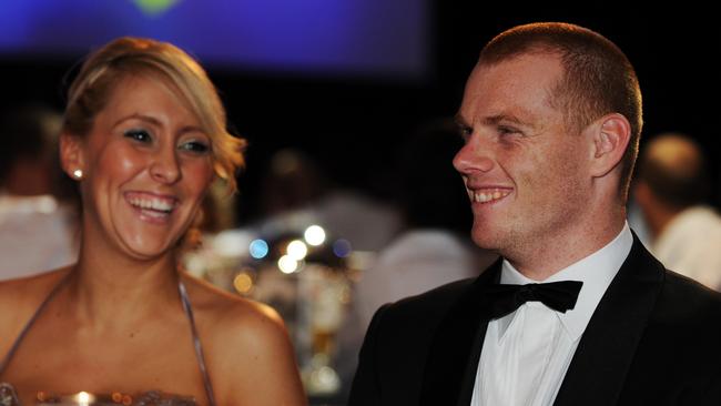 Adam Cooney, with wife Haylea, at the 2008 vote count.