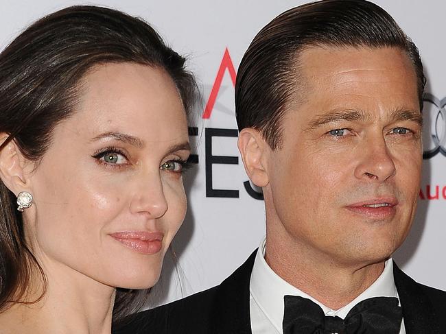 HOLLYWOOD, CA - NOVEMBER 05:  Angelina Jolie and Brad Pitt attend the premiere of "By the Sea" at the 2015 AFI Fest at TCL Chinese 6 Theatres on November 5, 2015 in Hollywood, California.  (Photo by Jason LaVeris/FilmMagic)