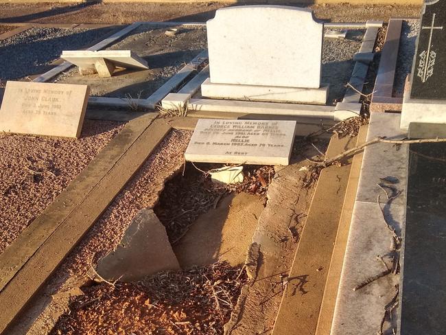 Holdfast Bay Council has said it will improve its maintenance of North Brighton Cemetery, which has broken graves and piles of dirt, after complaints from neighbours. Picture: Supplied