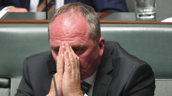 Barnaby Joyce failed to win back leadership of the National Party on Monday. Picture: AAP/Lukas Coch