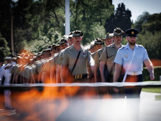 Service members take part at the ceremony at the Shrine of Remembrance. Picture: NewsWire