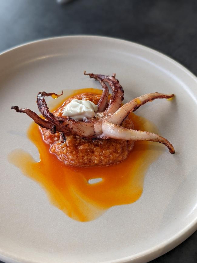 Calamari tentacles with nduja. Willunga. Picture Hanmo Li