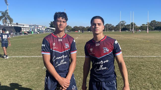 Redcliffe SHS Langer Reserve players Gus Folau and Beau Molo. Folau made the Team of the Season while Molo was mentioned as a wildcard talent.