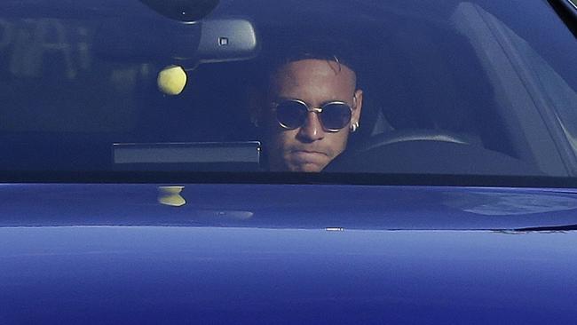 FC Barcelona's Neymar arrives at the Sports Center FC Barcelona Joan Gamper in Sant Joan Despi, Spain.