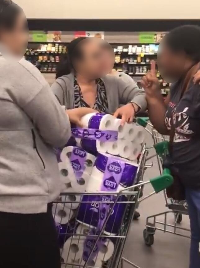 More shoppers fighting over toilet paper in a Sydney. Picture: Twitter