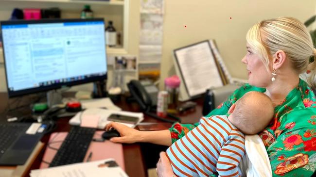 Liberal health spokesperson Ashton Hurn and son Rupert. Picture: Facebook