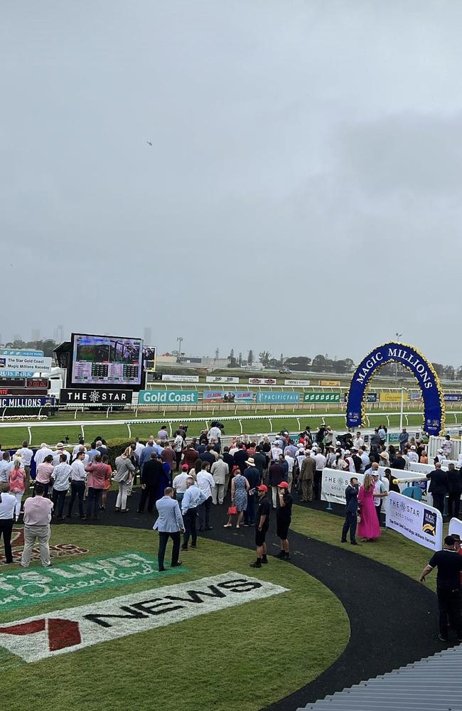 Magic Millions race day stopped due to rain