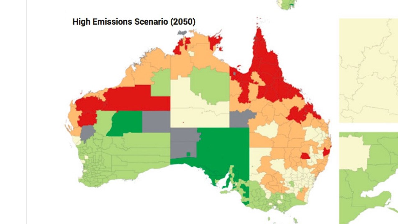 Costs would snowball past $3000 for many areas in a high emissions climate change scenario.