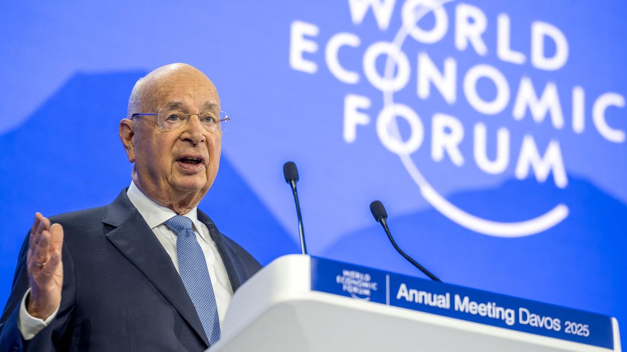 World Economic Forum founder and chairman Klaus Schwab attends a session during the World Economic Forum (WEF) annual meeting in Davos on January 21, 2025. (Photo by FABRICS COFFRINI / AFP)