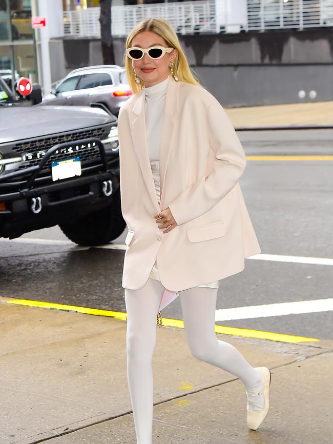 Model Gigi Hadid wears Mary-Jane shoes while out and about in New York earlier this year. Pic: Getty Images