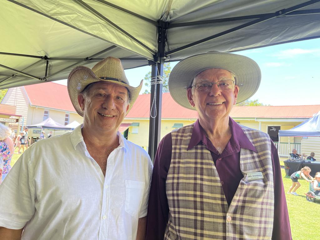 Country music performer Lance Friend with John Andersen from Hervey Bay Historical Village and Museum on Australia Day.