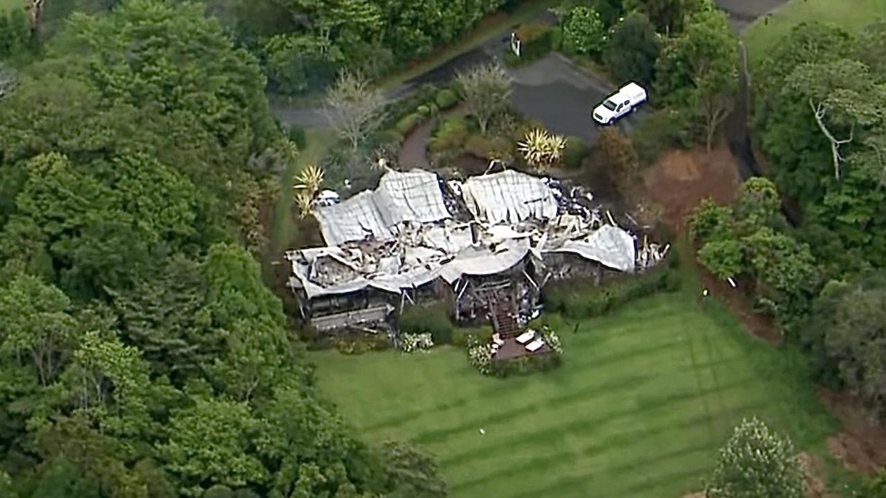 Fire damage at Spicers Tamarind Retreat, Maleny. Picture: Seven News