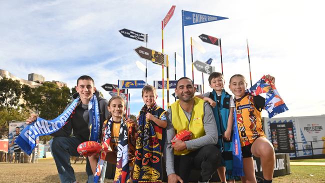 Maccas Footy Festival – AFL legend and SA local Shaun Burgoyne meets young fans. Picture: Keryn Stevens