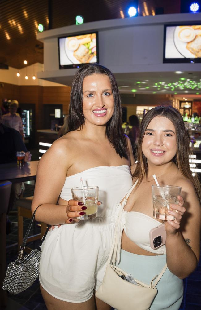 Lauren Bell (left) and Chloe Moser on New Year's Eve at Fitzy's, Sunday, December 31, 2023. Picture: Kevin Farmer