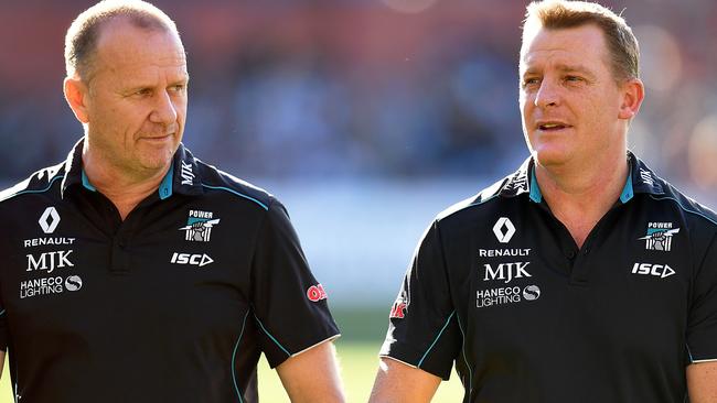 Coaches Ken Hinkley and Michael Voss are the gatekeepers for the Power. Picture: Getty Images