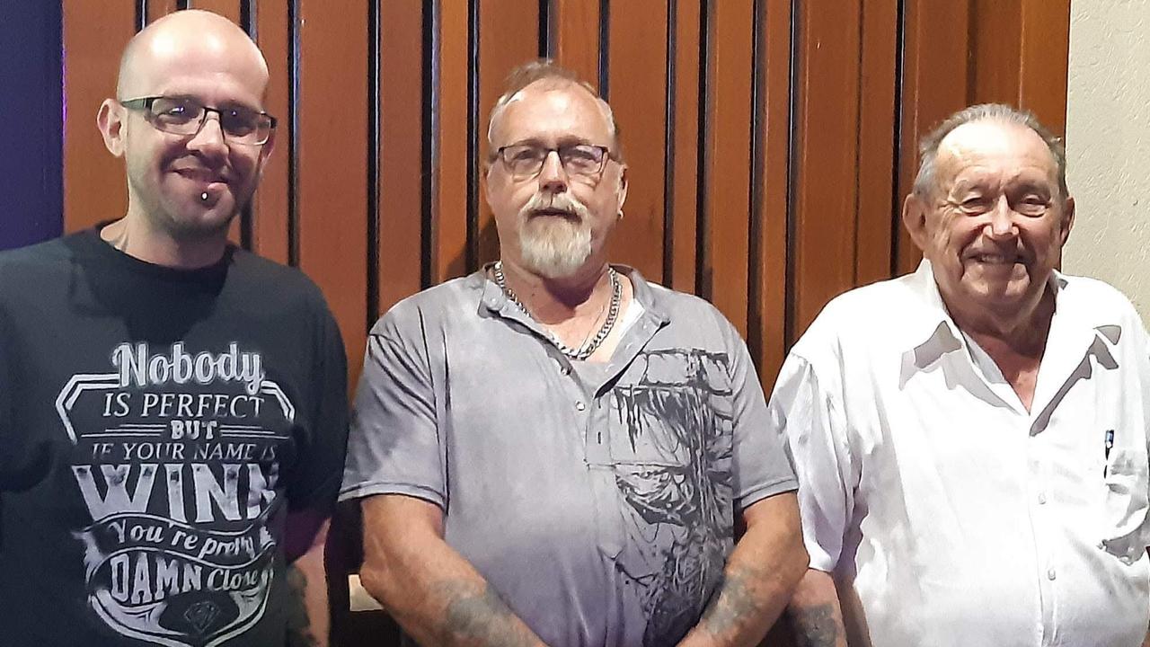 Jamie Winn tragically died in a crash near Marian about 3am on October 29, 2023. Jamie Winn (left) is pictured with his father John Winn (middle) and his grandfather (right).