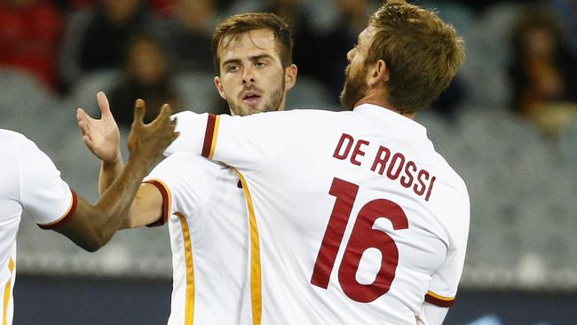 Miralem Pjanic playing for Roma in last year’s Cup. Picture: Michael Klein