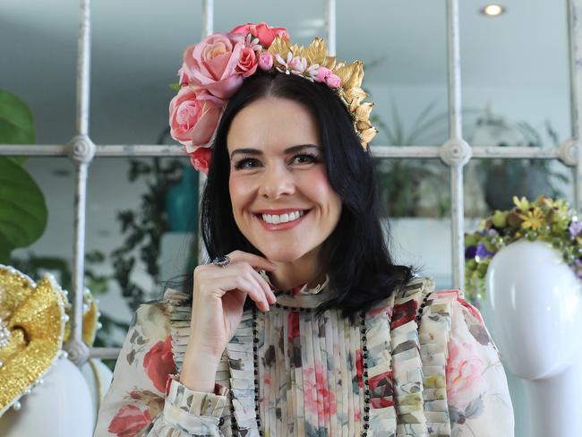 14/10/21: Milliner, Viktoria Novak who is very busy ahead of the races. Viktoria is commenting on the business challenges of COVID and what the comeback of racing represents for the fashion industry. John Feder/The Australian.