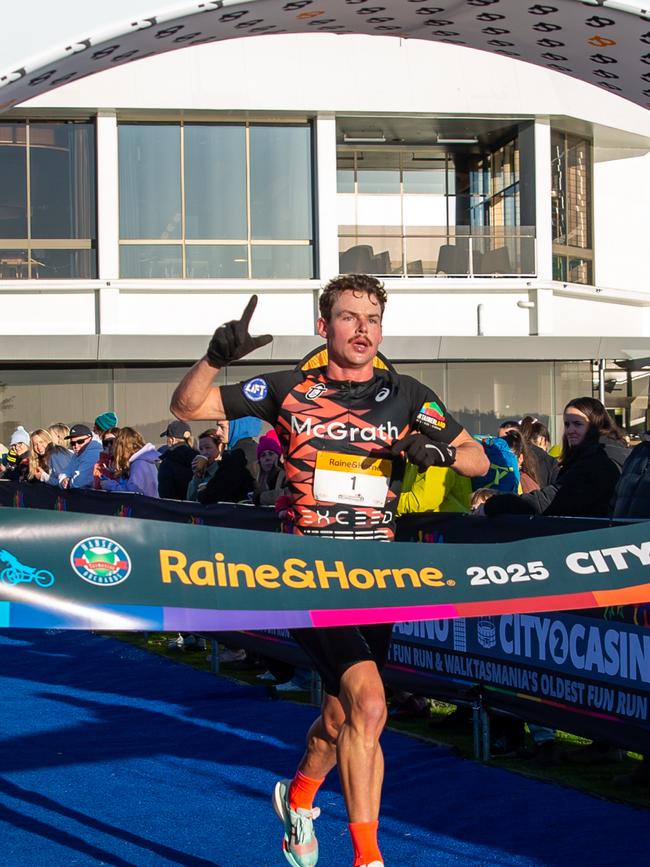 James Hansen wins first place in the 12km race at the City to Casino on Sunday 18th May 2025. Picture: Linda Higginson