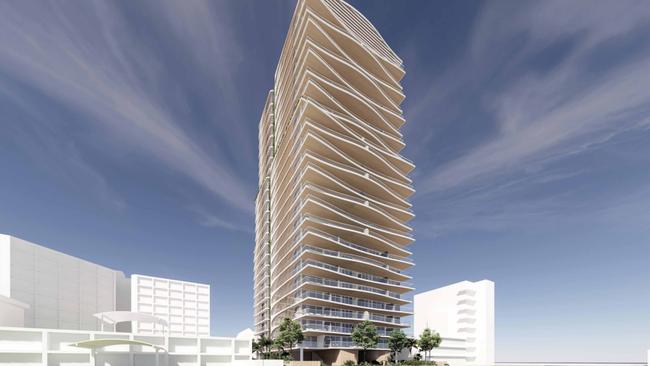 Artist impression of Burly, a new tower planned by David Devine for North Burleigh