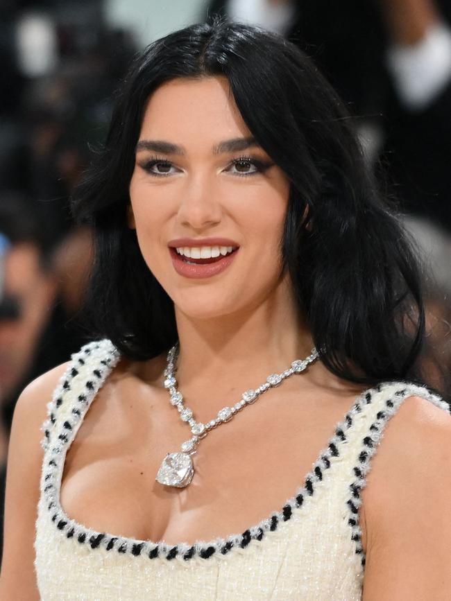 Lipa is also wearing Tiffany &amp; Co’s 100-carat Legendary diamond. Picture: Angela Weiss/AFP