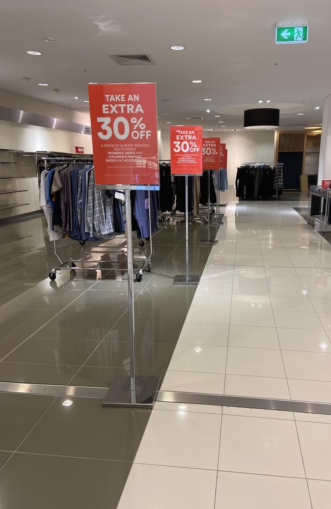 Most items are marked down 30-50 per cent.