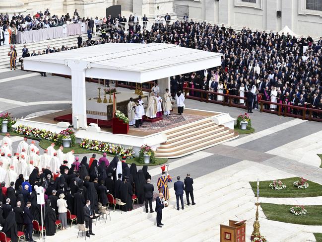 Pope Leo XIV takes the Inauguration Mass in St Peter's Square on May 18, 2025 in Vatican City. Picture: Getty
