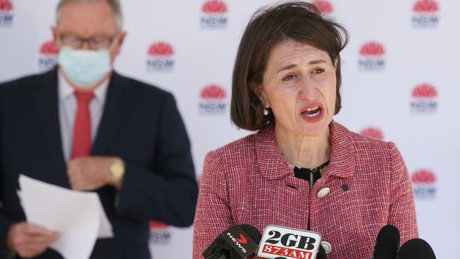 NSW Premier Gladys Berejiklian attends a press conference and COVID-19 briefing in Sydney. Picture: Getty