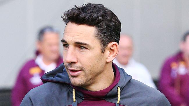 MELBOURNE, AUSTRALIA — JUNE 05: Billy Slater, out with a hamstring injury, walks alone on the field during a Queensland Maroons Captain's Run at the Melbourne Cricket Ground on June 5, 2018 in Melbourne, Australia. (Photo by Michael Dodge/Getty Images)