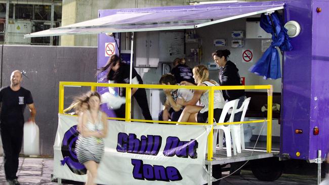 2/12/10 BSM - The Hilton Hotel in Surfers Paradise are said to be annoyed about the Chill Out Zone set up in front of the hotel. The Chill Out Zone is to help people who have partied too hard. Pic by Luke Marsden.