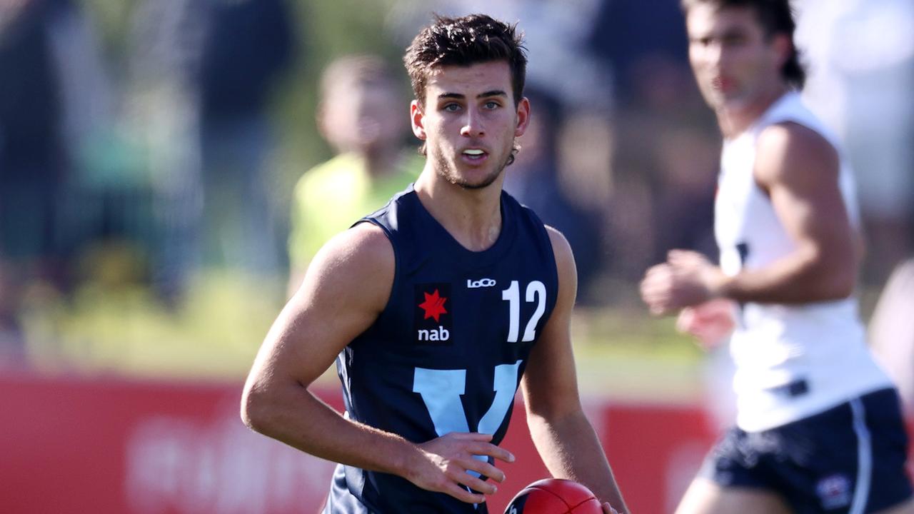 Vic Country vs Vic Metro Under 19 Challenge game at Windy Hill. 09/07/2021. Vic MetroÃ&#149;s Nick Daicos . Pic: Michael Klein