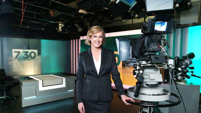 Leigh Sales on set of the 7.30. Picture: Britta Campion.